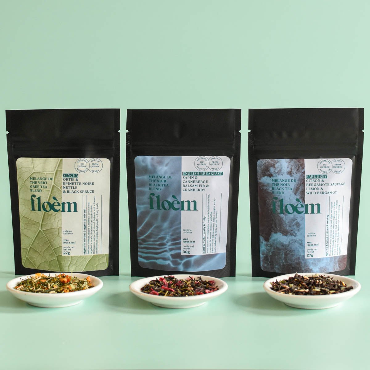 Ensemble de 3 Thés - Sencha, Earl Grey, English Breakfast - Édition limité - Floèm