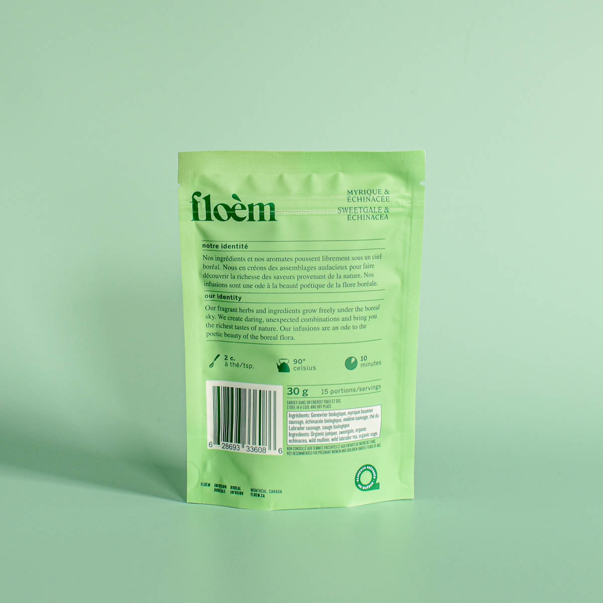 Derrière sac tisane Myrique & échinacée