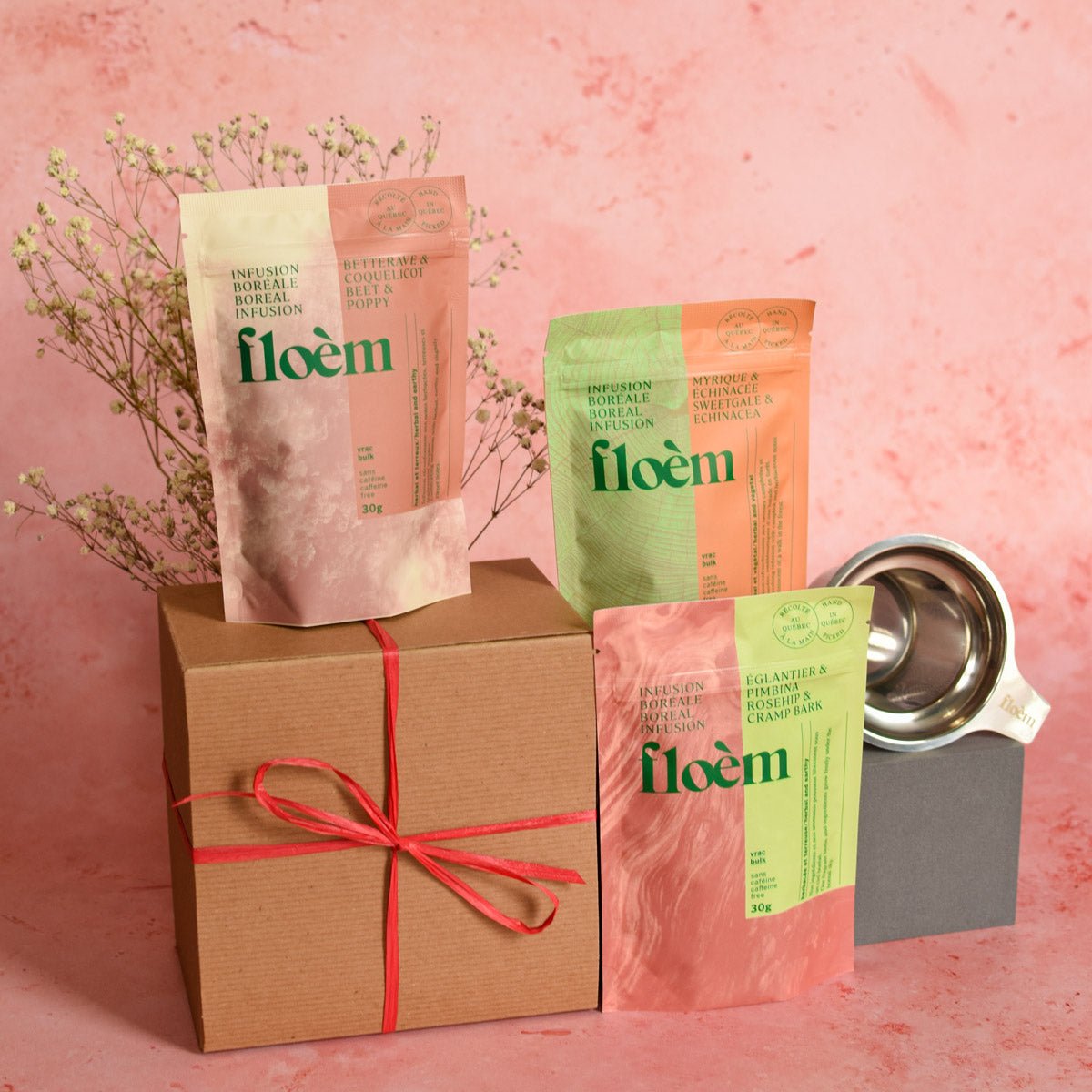 Thé, tisane et ingrédient du Québec en cadeau - Floèm