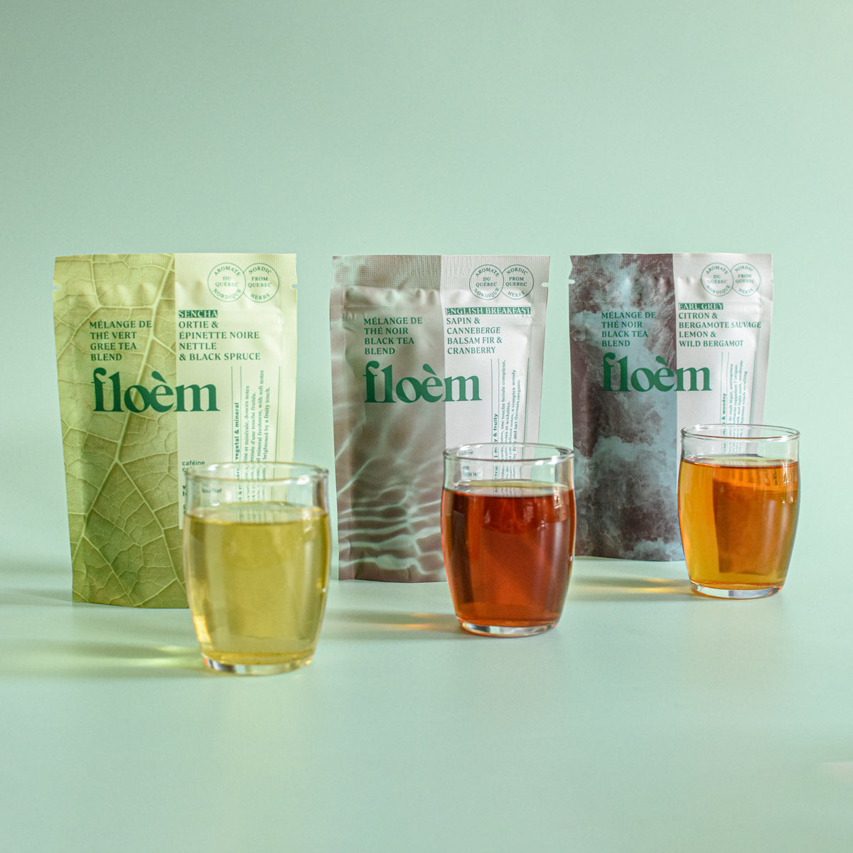 Ensemble de thés avec caféine