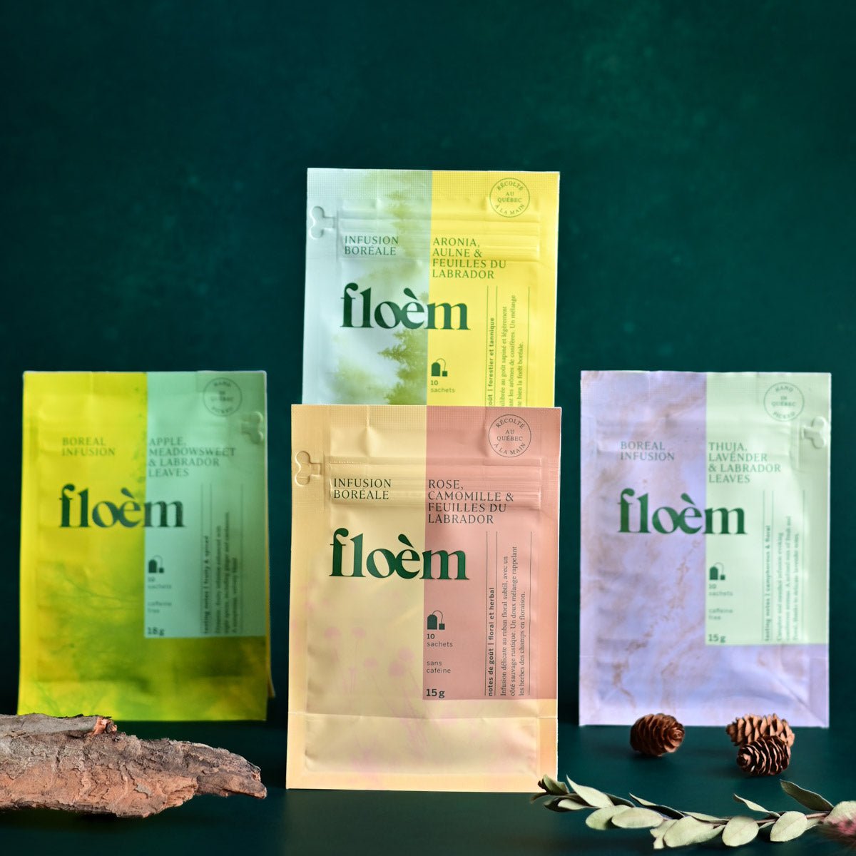 Ensemble de tisane - Ensemble découverte, pack de 4 variétés en sachets de thé - Hide - Floèm